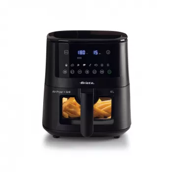 Ariete 4633, Karšto oro gruzdintuvė 4L, 1400W, Talpa 4L, 9 programos, Shake and Grill funkcija, Temperatūra iki 200°C, Juoda