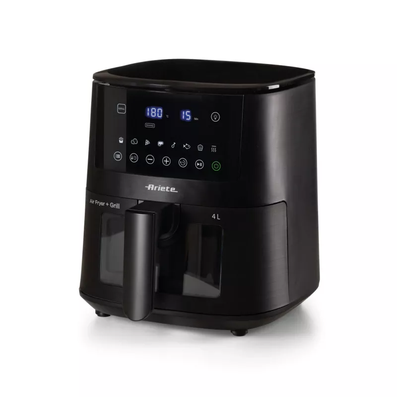 Ariete 4633, Karšto oro gruzdintuvė 4L, 1400W, Talpa 4L, 9 programos, Shake and Grill funkcija, Temperatūra iki 200°C, Juoda