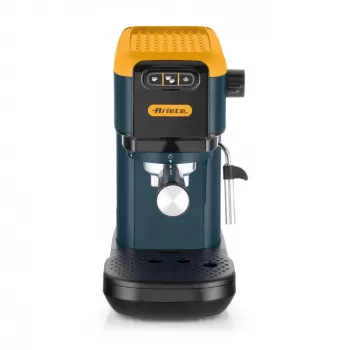 Ariete 1399 espreso kavos aparatas, skirtas maltai kavai ir ESE kapsulėms, 1300 W, 1,1 l talpa, 15 bar slėgis, 1, 2 puodelių ir ESE kapsulių filtras, kapučino, geltonas