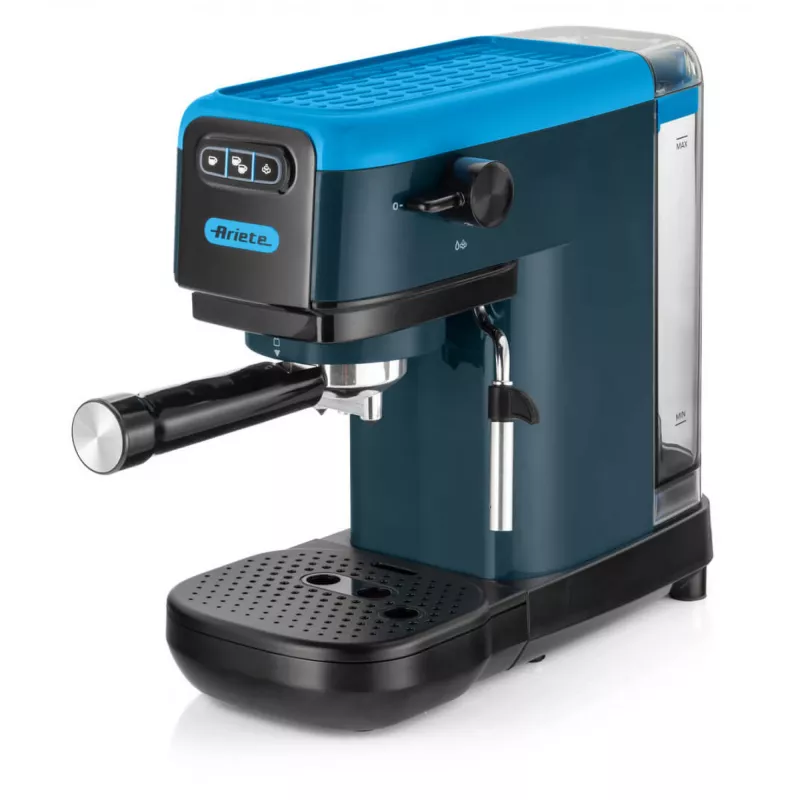 Ariete 1399 espreso kavos aparatas, maltai kavai ir E.S.E. kavos kapsulėms, 1300 W, 1,1 l talpa, 15 barų slėgis, 1, 2 puodelių ir E.S.E. kapsulių filtras, kapučino, mėlynas