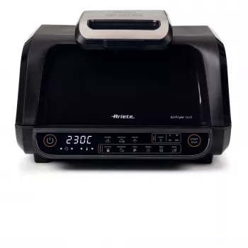 Ariete 4635 Air Fryer Grill, gruzdintuvė ir grilis, kepsnių grilis, 1700W, 8L talpa, kepimas ir grilinimas, 8 gaminimo funkcijos, laikmatis, juoda