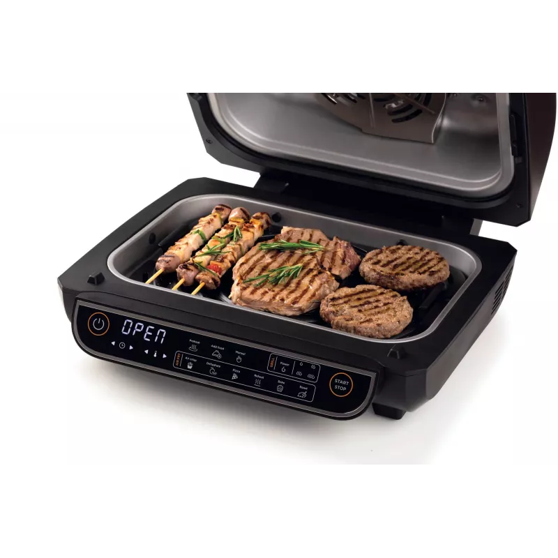 Ariete 4635 Air Fryer Grill, gruzdintuvė ir grilis, kepsnių grilis, 1700W, 8L talpa, kepimas ir grilinimas, 8 gaminimo funkcijos, laikmatis, juoda