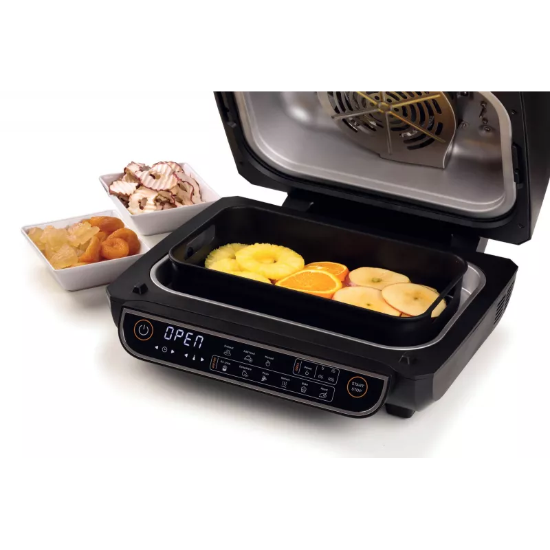 Ariete 4635 Air Fryer Grill, gruzdintuvė ir grilis, kepsnių grilis, 1700W, 8L talpa, kepimas ir grilinimas, 8 gaminimo funkcijos, laikmatis, juoda