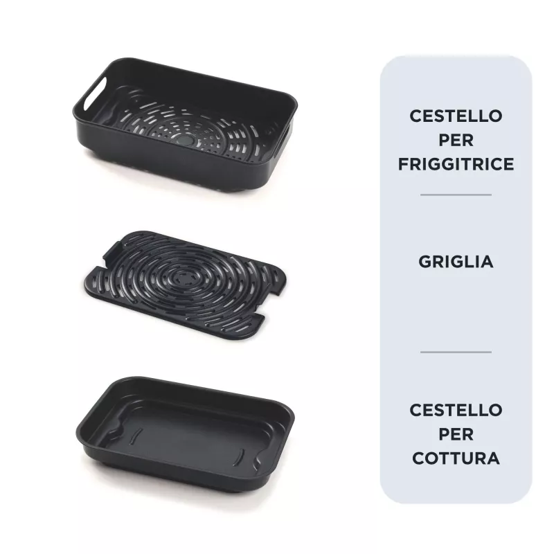Ariete 4635 Air Fryer Grill, gruzdintuvė ir grilis, kepsnių grilis, 1700W, 8L talpa, kepimas ir grilinimas, 8 gaminimo funkcijos, laikmatis, juoda