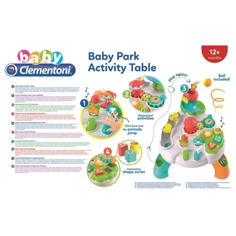Clementoni Baby Park veiklos stalas, 1 m., Garsinis, Įvairiaspalvis