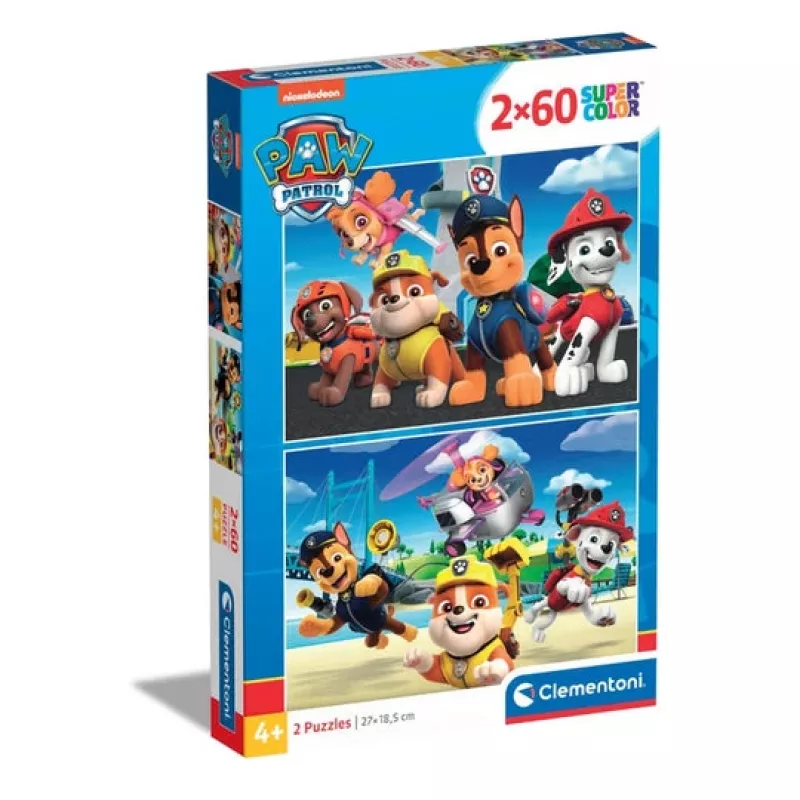 Clementoni Supercolor Paw Patrol Jigsaw puzzle 60 vnt. Piešti animaciniai filmukai