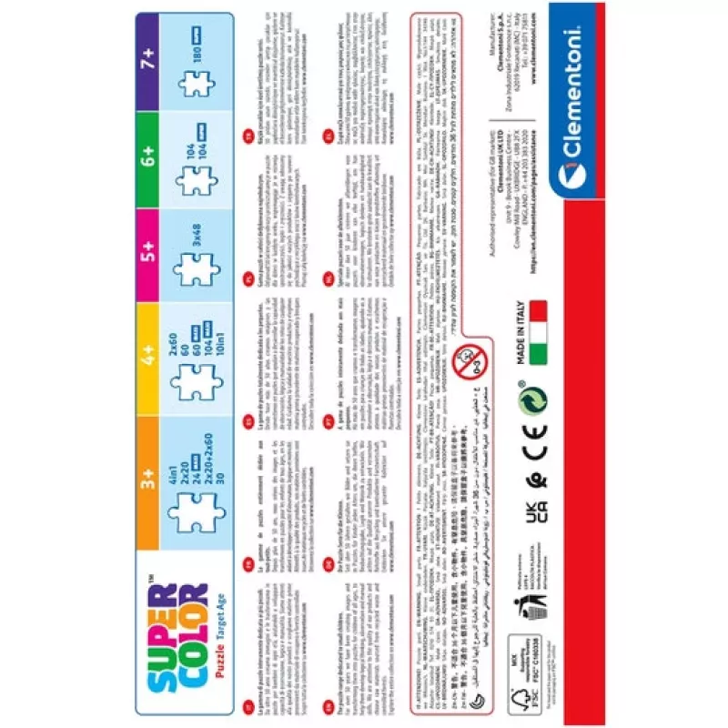 Clementoni Supercolor Paw Patrol Jigsaw puzzle 60 vnt. Piešti animaciniai filmukai
