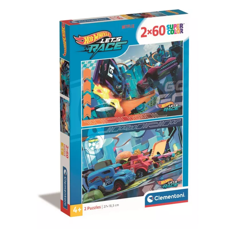 Clementoni 2x60 vnt. dėlionės vaikams Hotwheels, 4 metų Clementoni 2x60 vnt. dėlionės vaikams Hotwheels. Rekomenduojamas amžius (min.): 4 metai