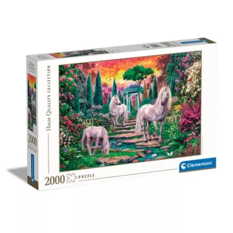 Clementoni Classical garden unicorns dėlionė 2000 vnt. Gyvūnai