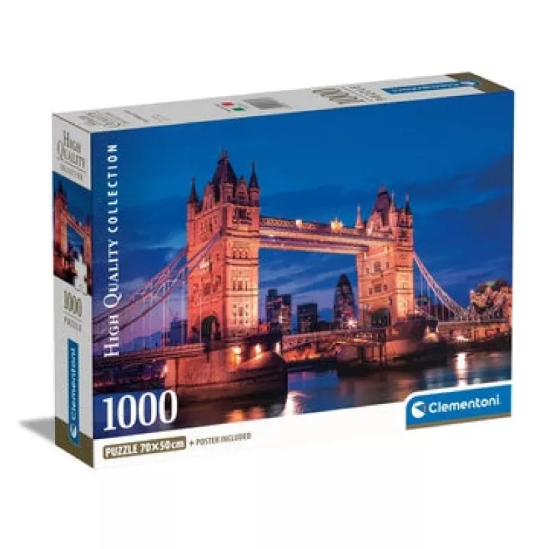 Clementoni Tower Bridge At Night Jigsaw puzzle 1000 vnt. Pastatai