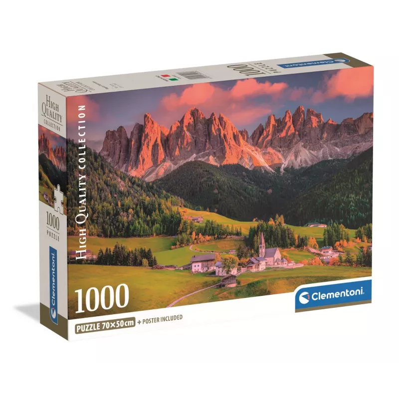 Clementoni 1000 vnt. CB Magical Dolomites, 14 metų Clementoni 1000 vnt. CB Magical Dolomites. Rekomenduojamas amžius (min.): 14 metų