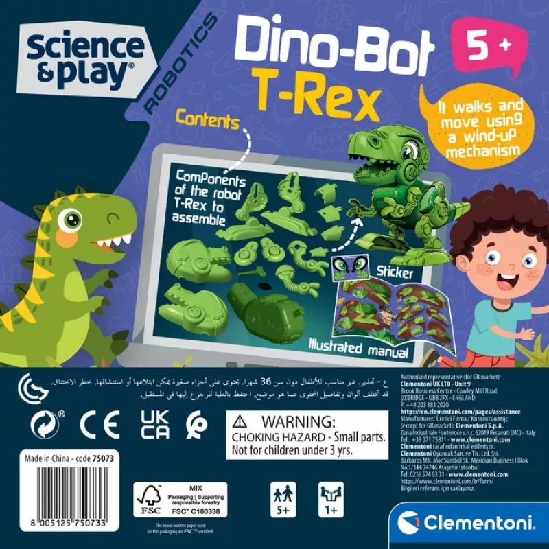 Clementoni Science & Play Dino Bot T-Rex Junior, Robotinis dinozauras, 5 m.