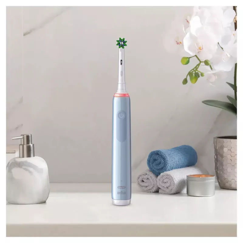 Oral-B Pro 3 3000 Cross Suaugusiems skirtas sukamojo-svyruojamojo judesio dantų šepetėlis Mėlynas