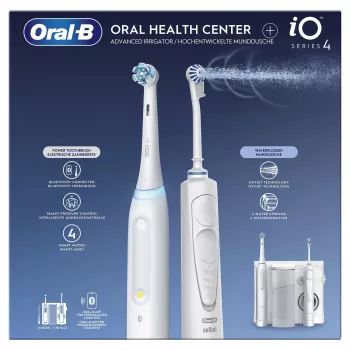 „Oral-B iO4 & OxyJet“ burnos priežiūros centras, baltas