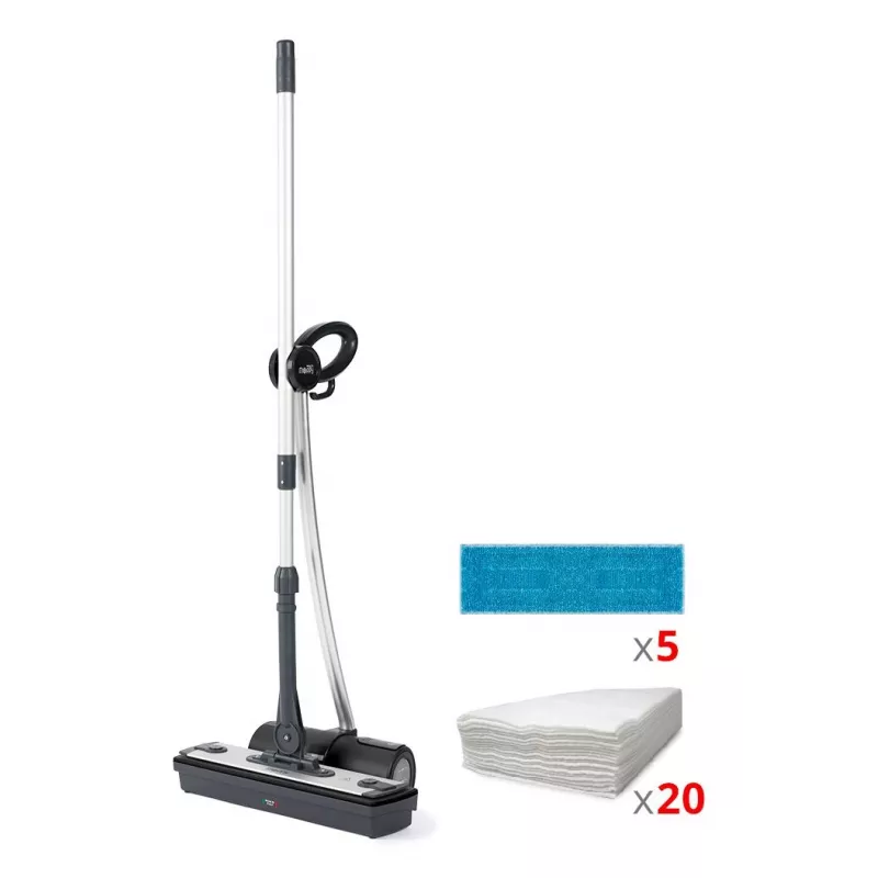 Polti Moppy Juoda Premium Garinis šluotų šluostė 0,7 L 1500 W Aliuminis, Juoda