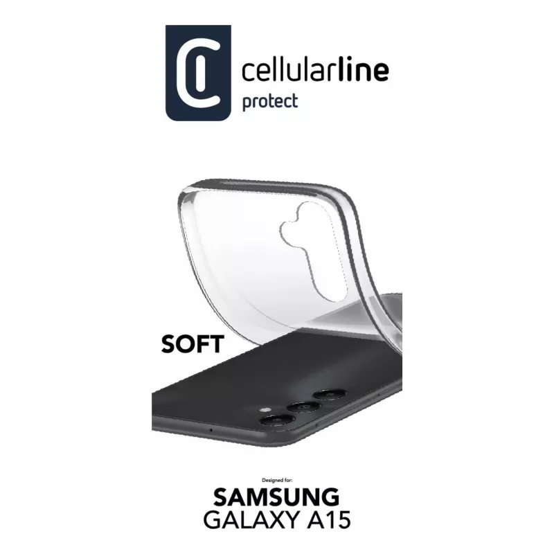 Cellularline Soft - Galaxy A15 minkštos gumos dėklas, Dangtelis, Samsung, A15 5G, 16,5 cm (6,5 colio), Skaidrus