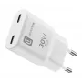 Cellularline GAN sieninis įkroviklis 2xUSB-C 30W PD 2xUSB-C 30W PD sieninis įkroviklis su GaN technologija