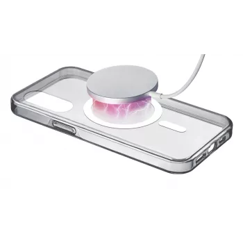 Cellularline Clear Mag - Galaxy S25 Edge itin atsparus permatomas dėklas su guminiu kraštu, suderinamas su Qi2 ekosistema ir magnetiniais priedais, apdorotas, kad negelstų.