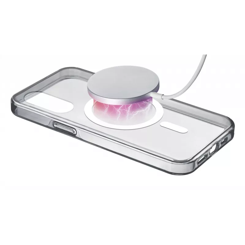 Cellularline Clear Mag - Galaxy S25 Edge itin atsparus permatomas dėklas su guminiu kraštu, suderinamas su Qi2 ekosistema ir magnetiniais priedais, apdorotas, kad negelstų.
