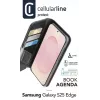Cellularline Book Agenda Galaxy S25 Edge odinės apdailos dėklas-knygelė su magnetiniu užsegimu