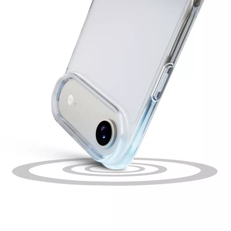 Cellularline Clear Protect - iPhone Air kietas dėklas su guminiais kraštais