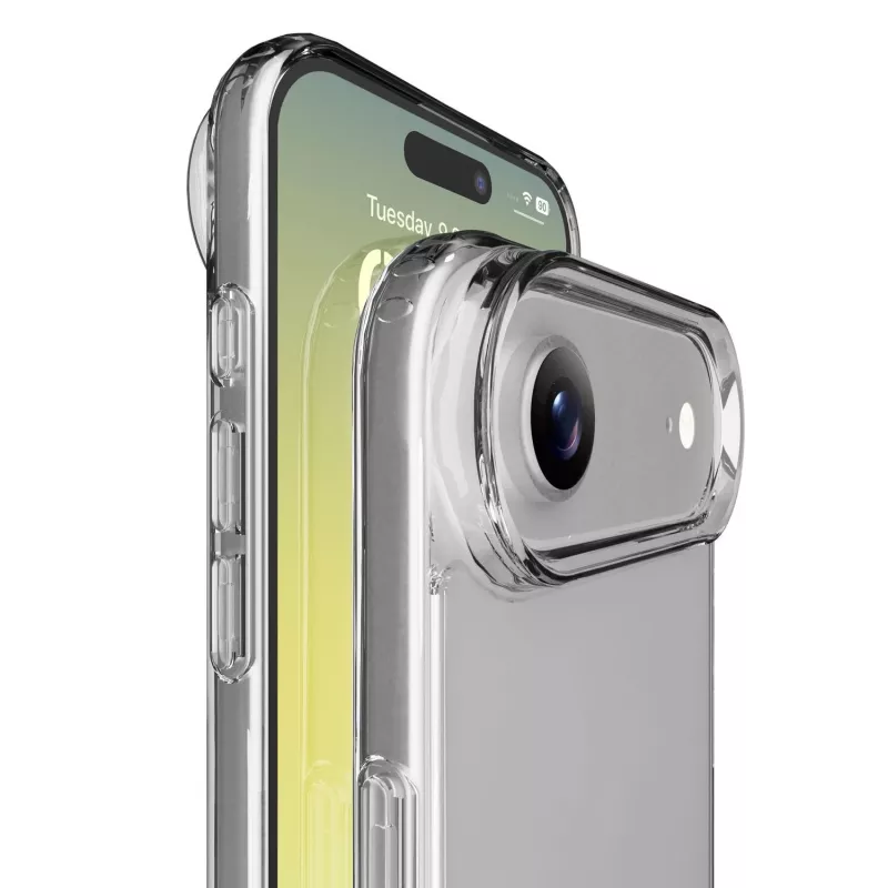 Cellularline Clear Protect - iPhone Air kietas dėklas su guminiais kraštais