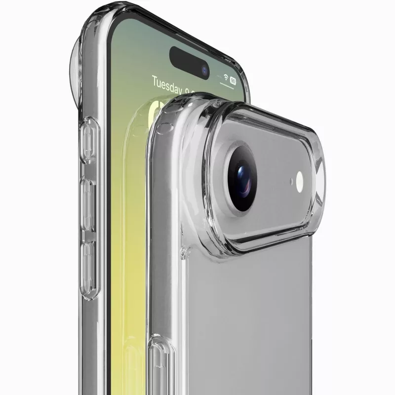 Cellularline Clear Protect - iPhone Air kietas dėklas su guminiais kraštais