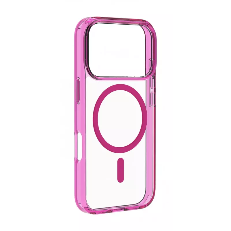 Cellularline Iconic Mag - iPhone 17 Pro permatomas dėklas su spalvotais kraštais, suderinamas su MagSafe ekosistema