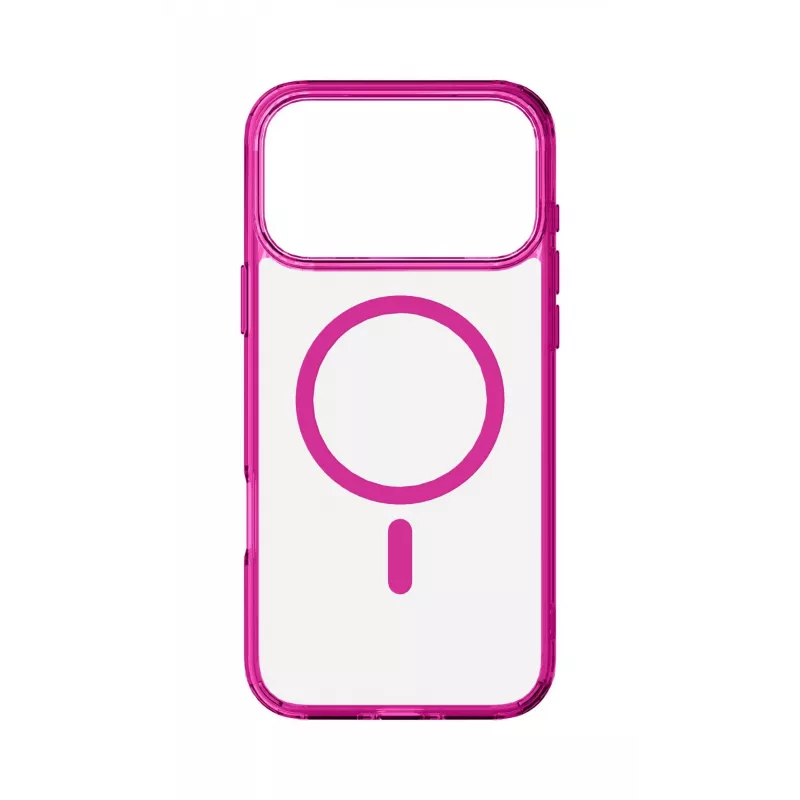 Cellularline Iconic Mag - iPhone 17 Pro permatomas dėklas su spalvotais kraštais, suderinamas su MagSafe ekosistema