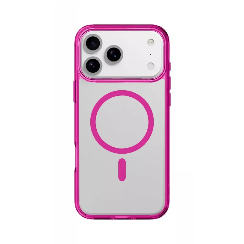 Cellularline Iconic Mag - iPhone 17 Pro permatomas dėklas su spalvotais kraštais, suderinamas su MagSafe ekosistema