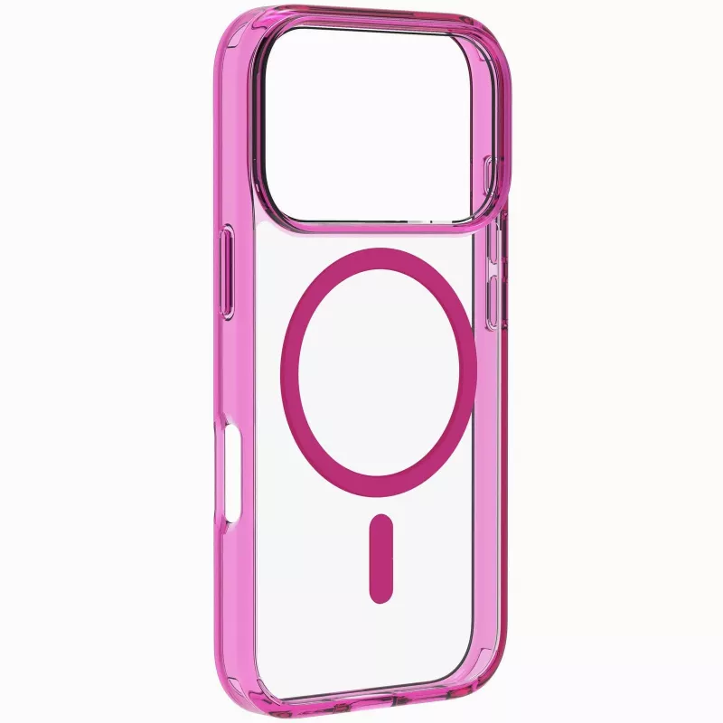 Cellularline Iconic Mag - iPhone 17 Pro permatomas dėklas su spalvotais kraštais, suderinamas su MagSafe ekosistema
