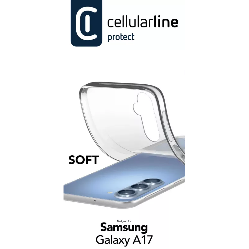Cellularline Soft - Galaxy A17 minkštos gumos dėklas, Užvalkalas, Samsung, Galaxy A17, 17 cm (6.7 inch), Skaidrus