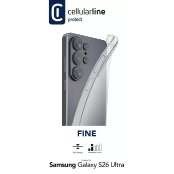 Cellularline Fine - Galaxy S26 Ultra, Dėklas, Samsung, Galaxy S26 Ultra, 17,5 cm (6,9 col.), Skaidrus