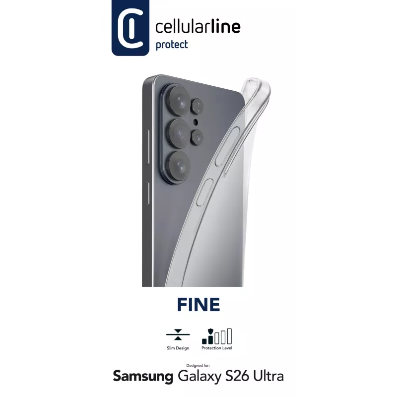 Cellularline Fine - Galaxy S26 Ultra, Dėklas, Samsung, Galaxy S26 Ultra, 17,5 cm (6,9 col.), Skaidrus
