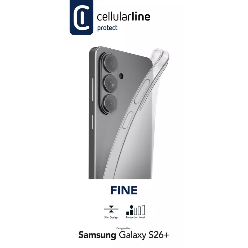 Cellularline Fine - Galaxy S26+, Dėklas, Samsung, Galaxy S26 Edge, 17 cm (6,7 inch), Skaidrus