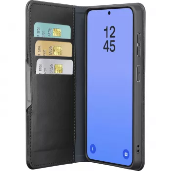 Cellularline Book Agenda - Galaxy S26 Ultra knygos tipo dėklas su dirbtinės odos apdaila, magnetiniu užsegimu, RFID apsauga ir stovo funkcija.