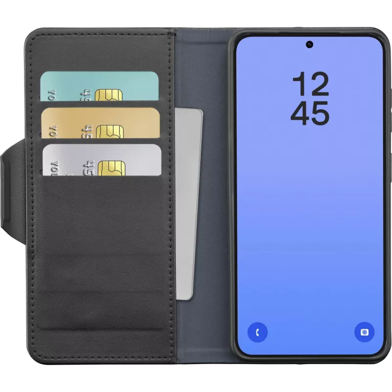 Cellularline Book Agenda - Galaxy S26 Ultra knygos tipo dėklas su dirbtinės odos apdaila, magnetiniu užsegimu, RFID apsauga ir stovo funkcija.
