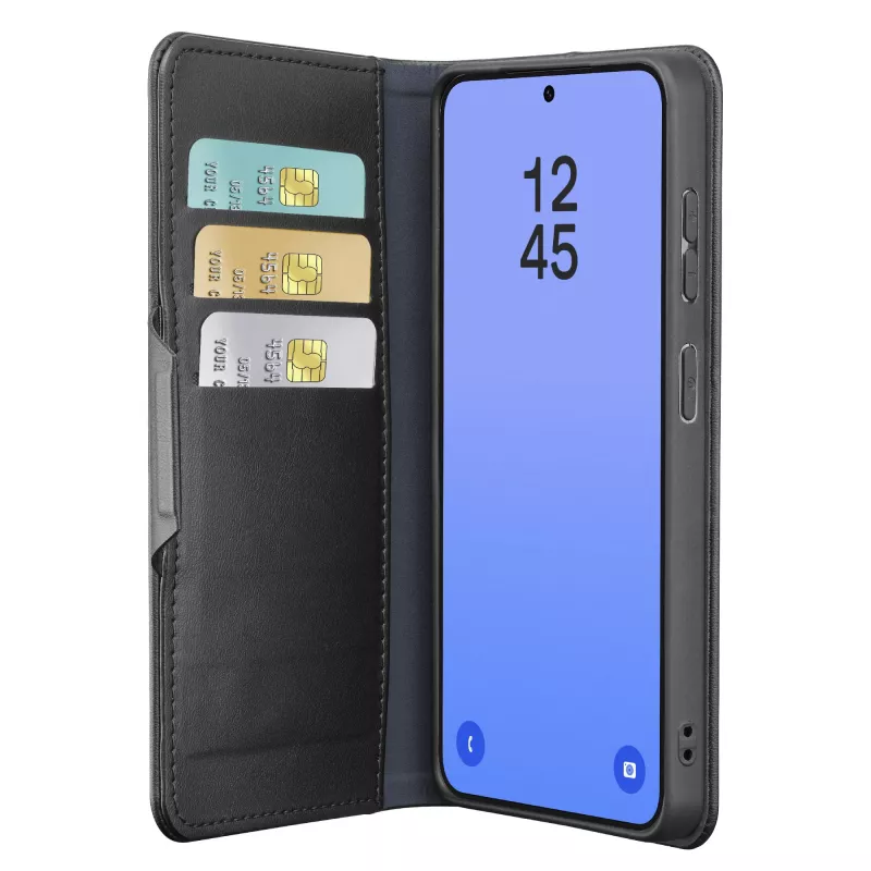 Cellularline Book Agenda - Galaxy S26 Ultra knygos tipo dėklas su dirbtinės odos apdaila, magnetiniu užsegimu, RFID apsauga ir stovo funkcija.