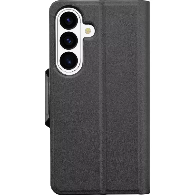 Cellularline Book Agenda - Galaxy S26 knygos tipo dėklas su dirbtinės odos apdaila, magnetiniu užsegimu, RFID apsauga ir stovo funkcija.