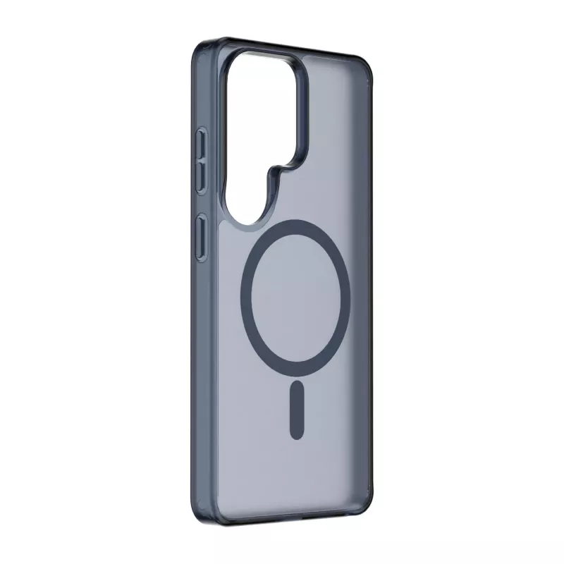 Cellularline FROSTY MAG - Galaxy S26 Ultra pusiau permatomas dėklas su matiniu paviršiumi ir spalvotais kraštais, suderinamas su Qi2 ekosistema ir magnetiniais priedais, skirtais Samsung.