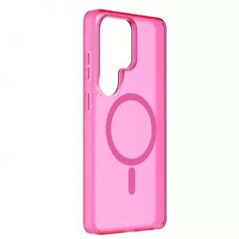 Cellularline FROSTY MAG - Galaxy S26 Ultra pusiau permatomas dėklas su matine apdaila ir spalvotais kraštais, suderinamas su Qi2 ekosistema ir magnetiniais priedais, skirtais Samsung.