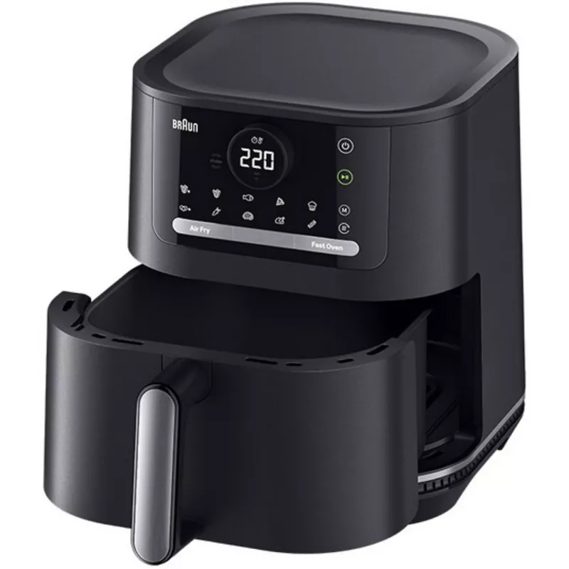 Braun HF5050 Vienos talpos 5,7 l atskirai stovinti 2000 W karšto oro gruzdintuvė, juoda, pilka