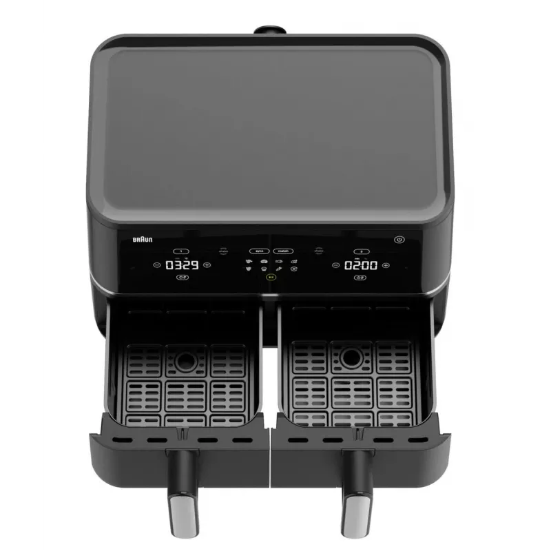 Braun TD 5030I BK Double 10 L atskirai stovinti 2400 W karšto oro gruzdintuvė Juoda, Sidabrinė