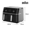 Braun TD 5030I BK Double 10 L atskirai stovinti 2400 W karšto oro gruzdintuvė Juoda, Sidabrinė