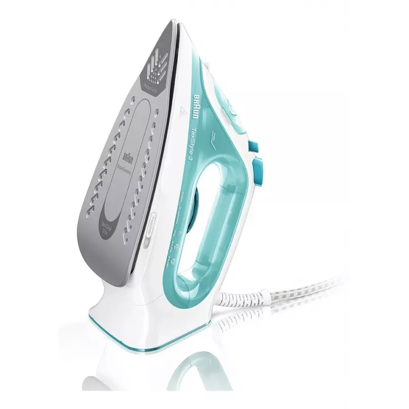 Braun TexStyle 3 SI3041GR garų lygintuvas Keraminis padas 2350 W Turkio, balta
