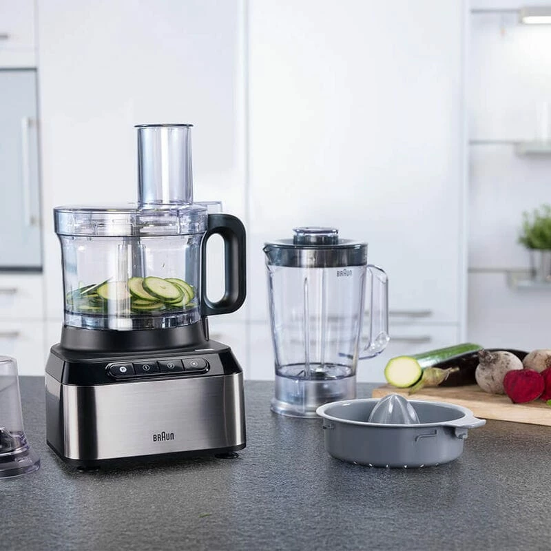 Braun FP 3233 SI virtuvės kombainas 800 W 2,1 L Juoda, Nerūdijantis plienas