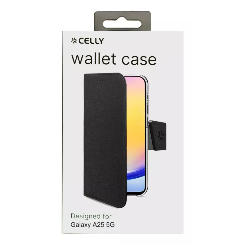 Celly WALLY mobiliojo telefono dėklas 16,5 cm (6,5 col.) Dėklas-užrašinė Juoda