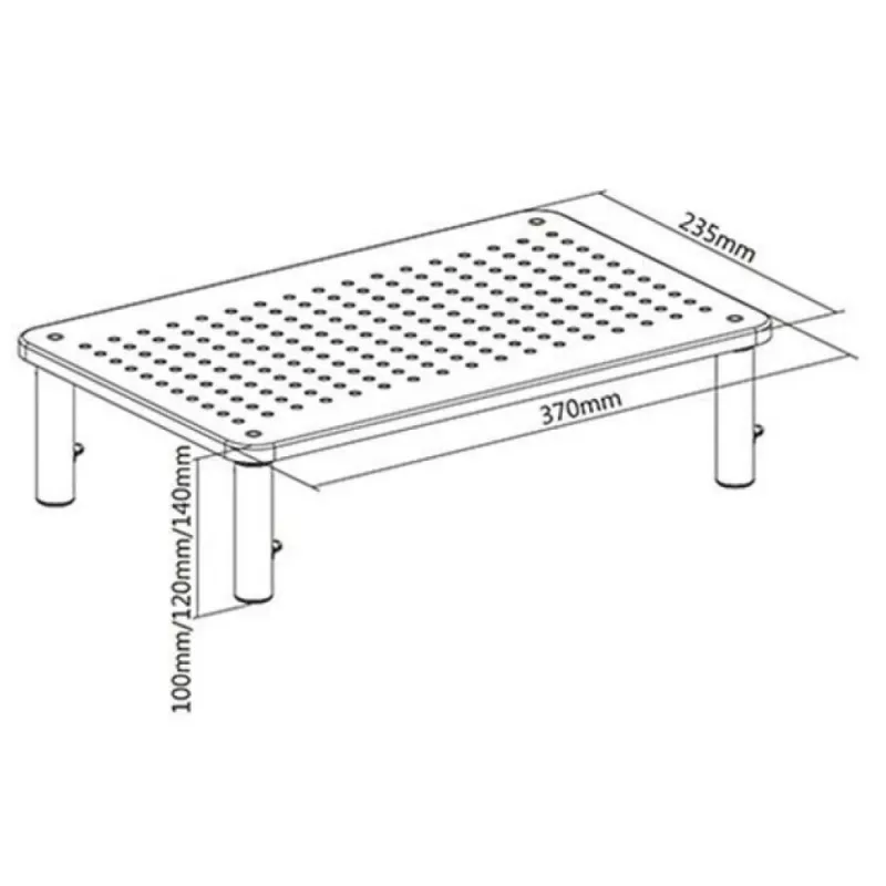 Techly monitoriaus / nešiojamojo kompiuterio stalo stovas, juodas, atskirai pastatomas, 20 kg, aukščio reguliavimas, juoda