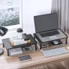 Techly monitoriaus / nešiojamojo kompiuterio stalo stovas, juodas, atskirai pastatomas, 20 kg, aukščio reguliavimas, juoda