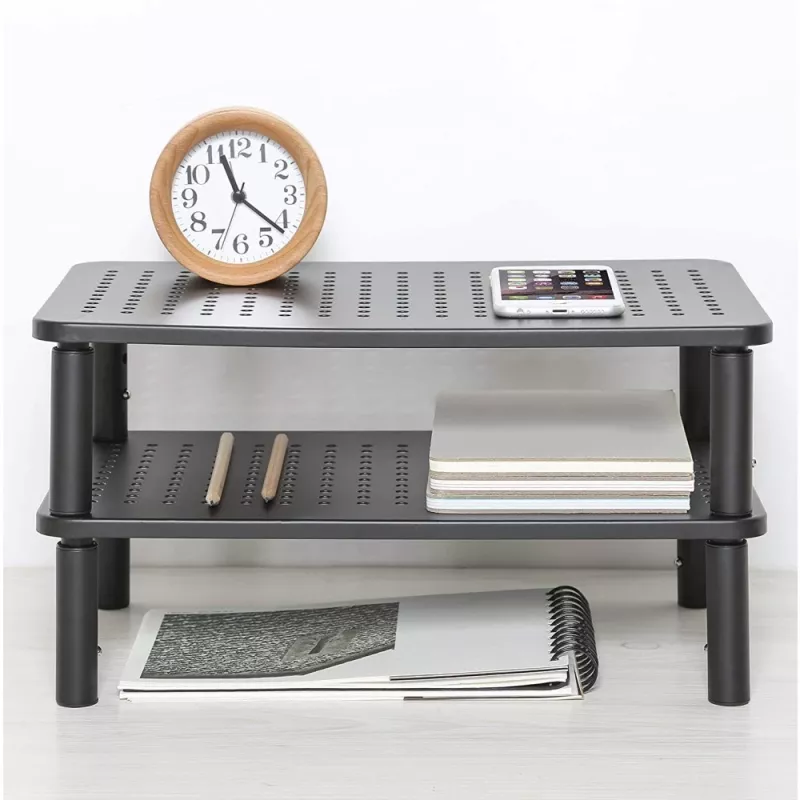Techly monitoriaus / nešiojamojo kompiuterio stalo stovas, juodas, atskirai pastatomas, 20 kg, aukščio reguliavimas, juoda